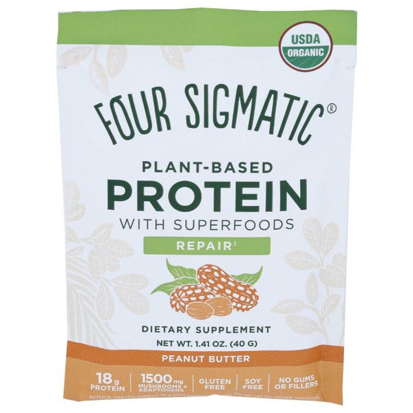 A Product Photo of Four Sigmatic Peanut Butter Plant Based Protein Powder