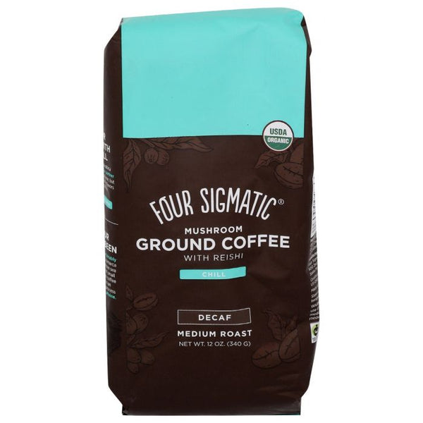 A Product Photo of Four Sigmatic Chill Decaf Medium Roast Ground Coffee