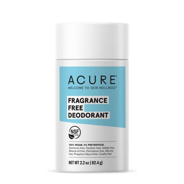 Back Packaging Photo of Acure Fragrance Free Deodorant