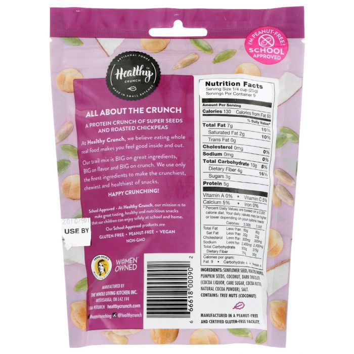 Back Packaging Photo of Healthy Crunch All About The Crunch Trail Mix