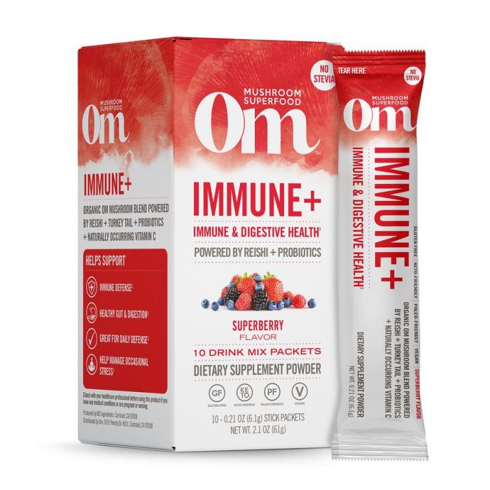 A Product Photo of OM Mushroom Superberry Immune Plus Drink Mix