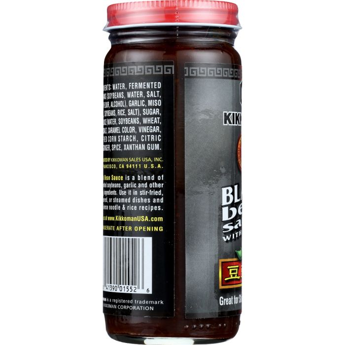 Back of the Bottle Photo of Kikkoman Black Bean Sauce with Garlic 