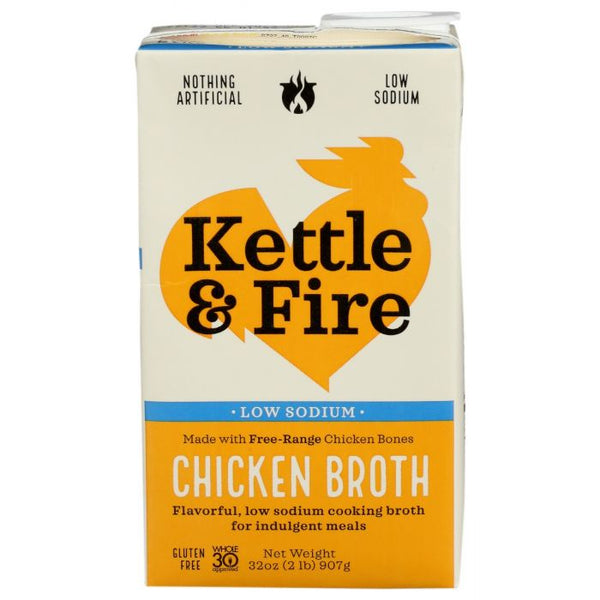 A Product Photo of Kettle and Fire Low Sodium Chicken Broth