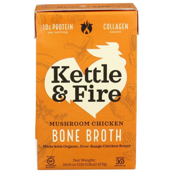 A Product Photo of Kettle and Fire Mushroom Chicken Broth