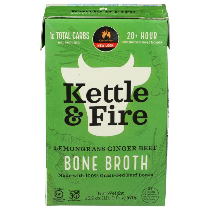 A Product Photo of Kettle and Fire Lemongrass Ginger Beef Bone Broth