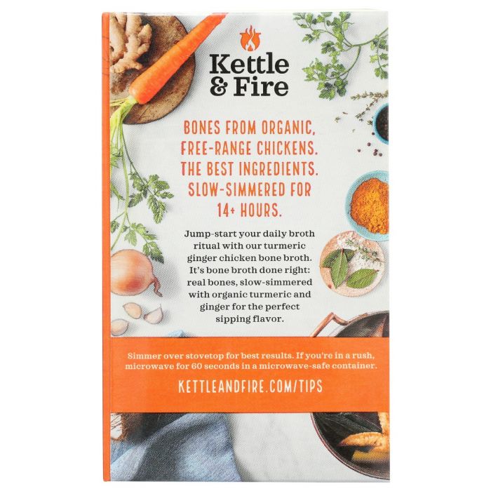 Back of the Box Photo of Kettle and Fire Turmeric Ginger Bone Broth