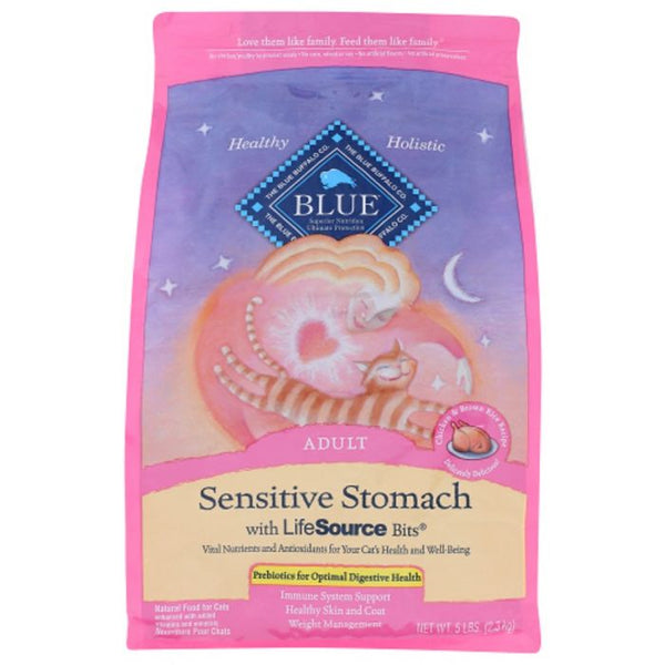 A Product Photo of Blue Diamond Chicken and Brown Rice Recipe Sensitive Stomach Formula Adult Cat Food