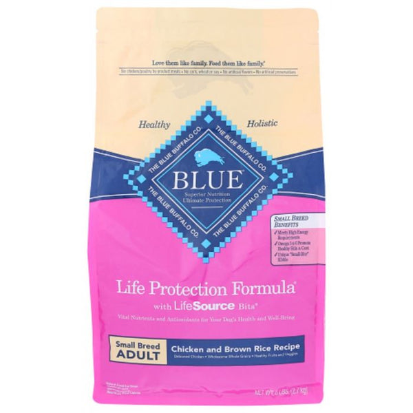 A Product Photo of Blue Diamond Chicken and Brown Rice Recipe Life Protection Formula Small Breed Adult Dog Food 