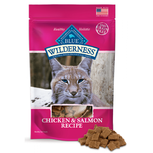 A Product Photo of Blue Diamond Wilderness Chicken and Salmon Recipe Cat Treats