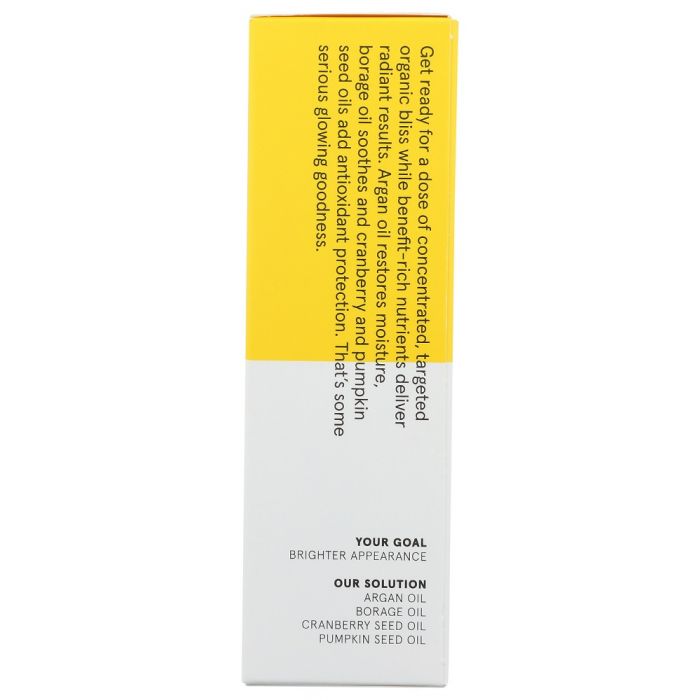 Side Label Photo of Acure Brightening Glowing Serum