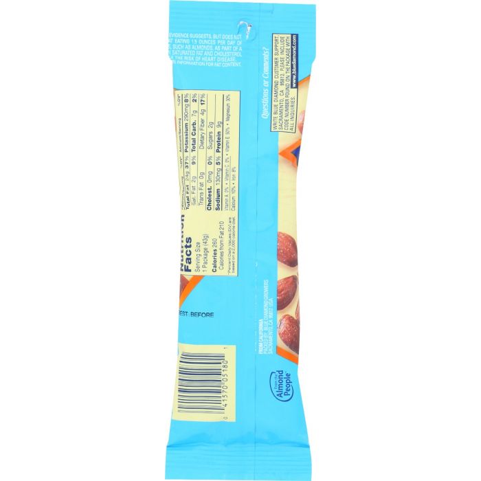 Nutritional Label Photo of Blue Diamond Single Serve Roasted Salted Almonds