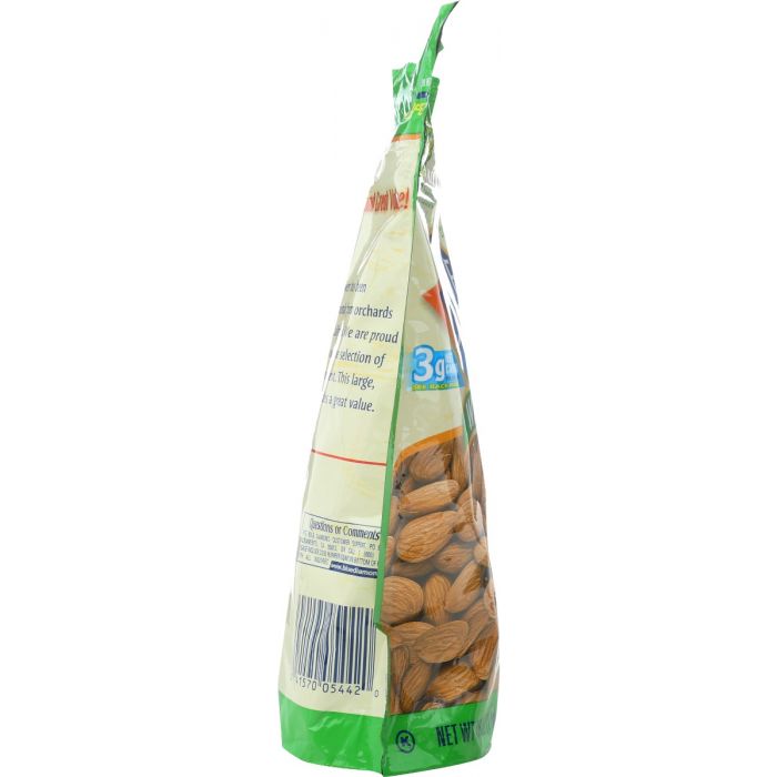 Side Label Photo of Blue Diamond Whole Natural Almonds Value Pack