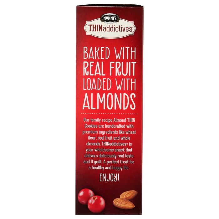 Side Label Photo of Nonni's Nonni's Cranberry Almond Thin Cookies