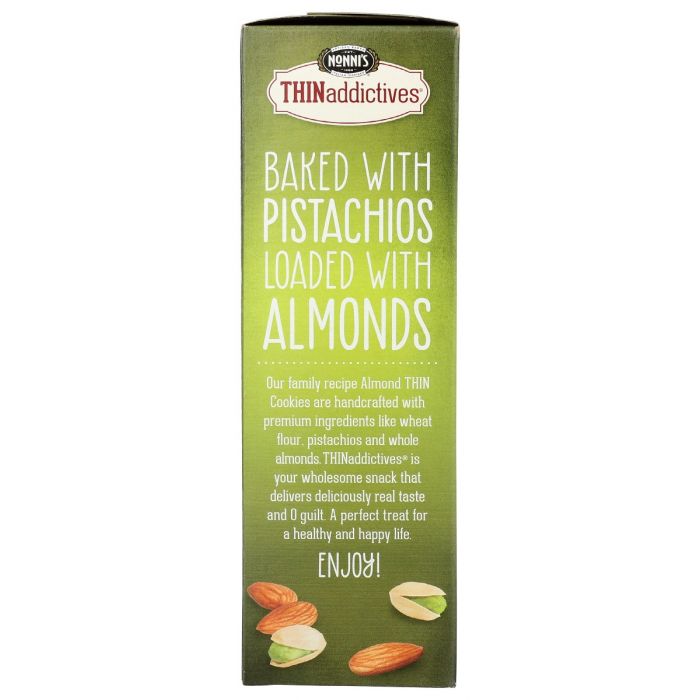 Side Label Photo of Nonni's Pistachio Almond Thin Cookies