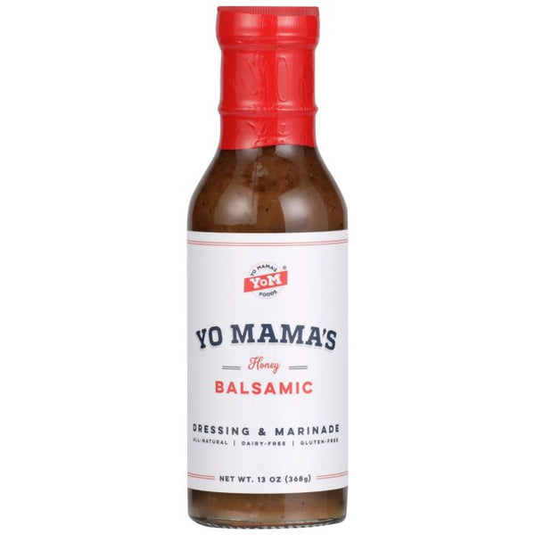 A Product Photo of Yo Mama's Honey BalsamicDressing and Marinade