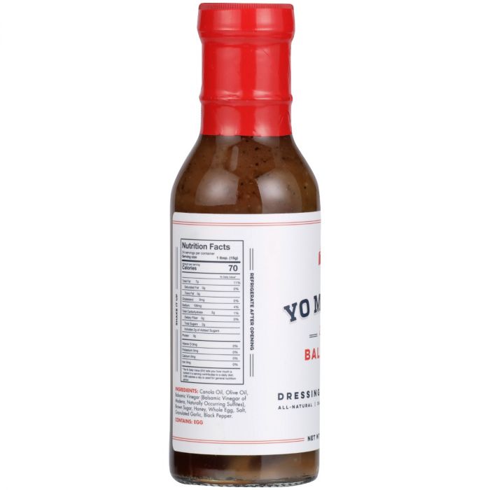 Nutrition Label Photo of Yo Mama's Honey BalsamicDressing and Marinade