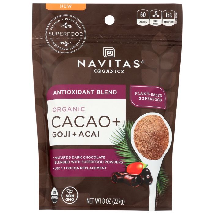 A Product Photo of Navitas Organics Organic Cacao, Goji and Acai Antioxidant Blend