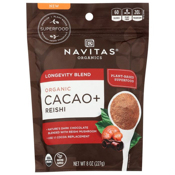 A Product Photo of Navitas Organics Organic Cacao and Reishi Longevity Blend
