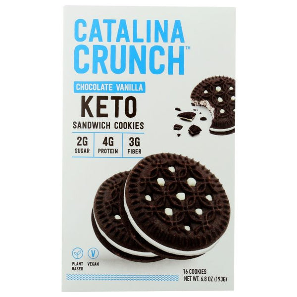 A Product Photo of Catalina Crunch Chocolate Vanilla Keto Sandwich