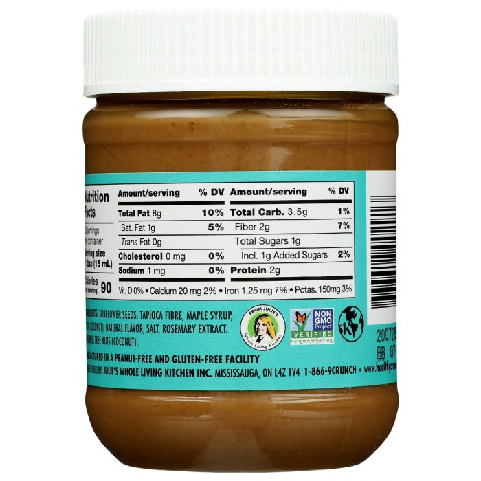 Side Label Photo of Healthy Crunch Salted Caramel Sunseed Butter