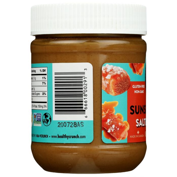 Back of the Jar Photo of Healthy Crunch Salted Caramel Sunseed Butter