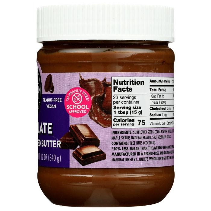 Side Label Photo of Healthy Crunch Chocolate Sunflower Seed Butter