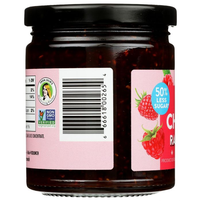 Back of the Jar Photo of Healthy Crunch Raspberry Chia Jam