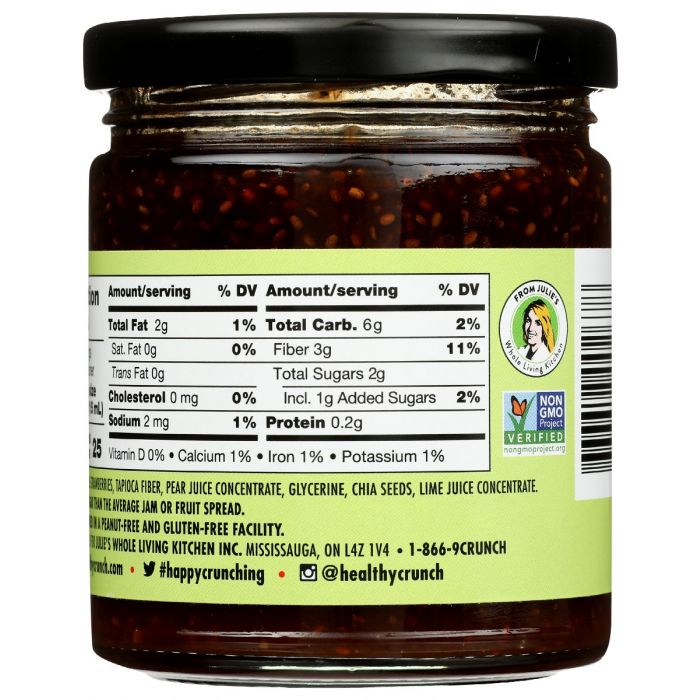 Nutrition Label Photo of Healthy Crunch Strawberry Chia Jam