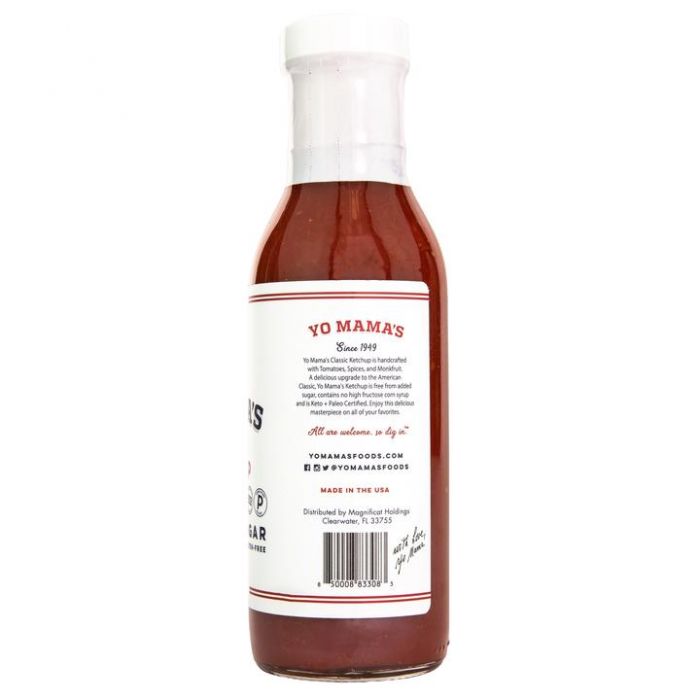 Side Label Photo of Yo Mama's Classic Ketchup