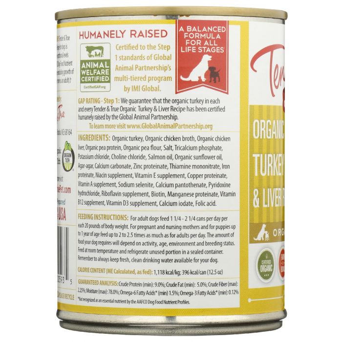 Organic Turkey and Liver Canned Dog Food (12.5 oz)