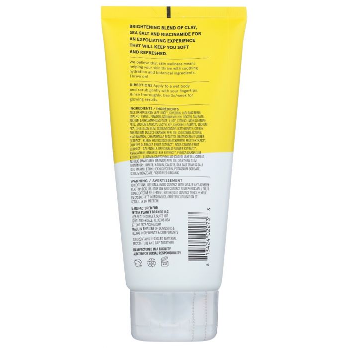 Back Packaging Photo of Acure Brightening Body Scrub