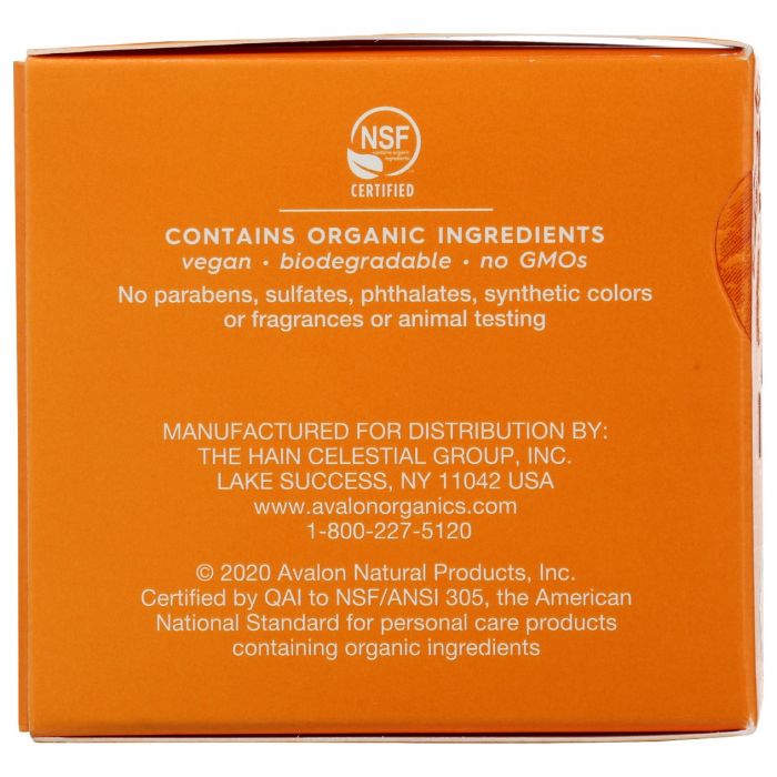 Manufacturers label photo of Avalon Organics Creme Riche Renewa