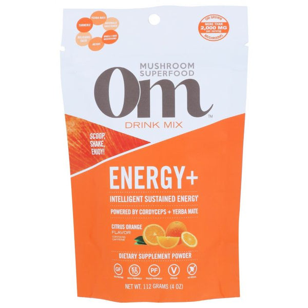 A Product Photo of OM Mushroom Energy + Citrus Orange Flavored Drink Mix
