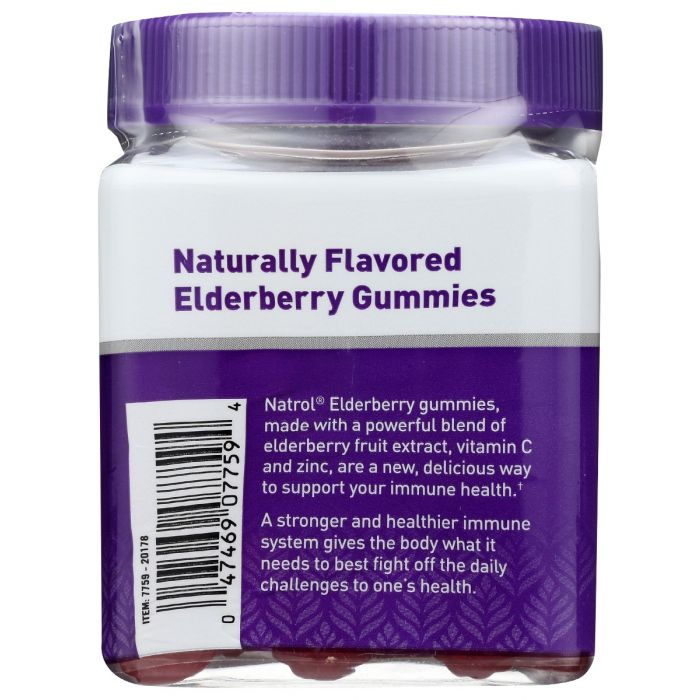 Description label photo of Natrol Elderberry Gummies 100Mg