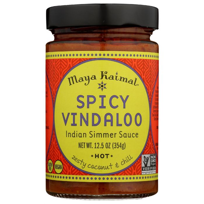 A Product Photo of Maya Kaimal Spicy Vindaloo Hot Indian Simmer Sauce