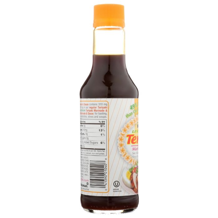 Side Label Photo of Kikkoman Less Sodium Teriyaki Sauce
