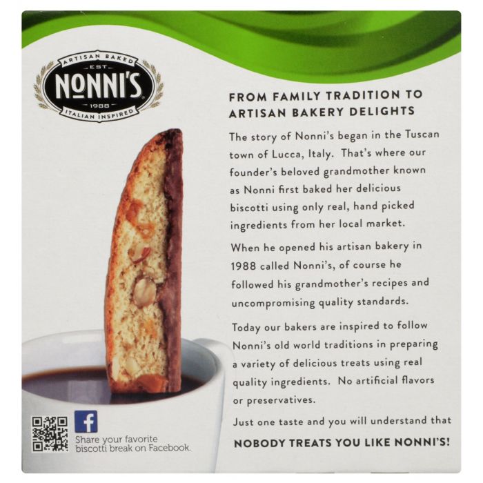 Back of the Box Photo of Nonni's Toffee Almond Biscotti