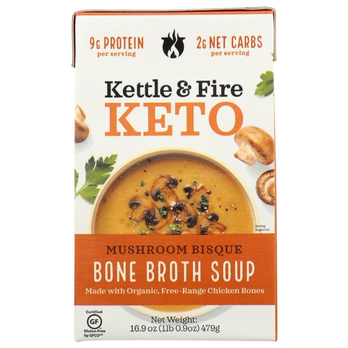A Product Photo of Kettle and Fire Mushroom Bisque Bone Broth Soup