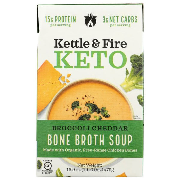 A Product Photo of Kettle and Fire Brocolli CheddarBone Broth Soup