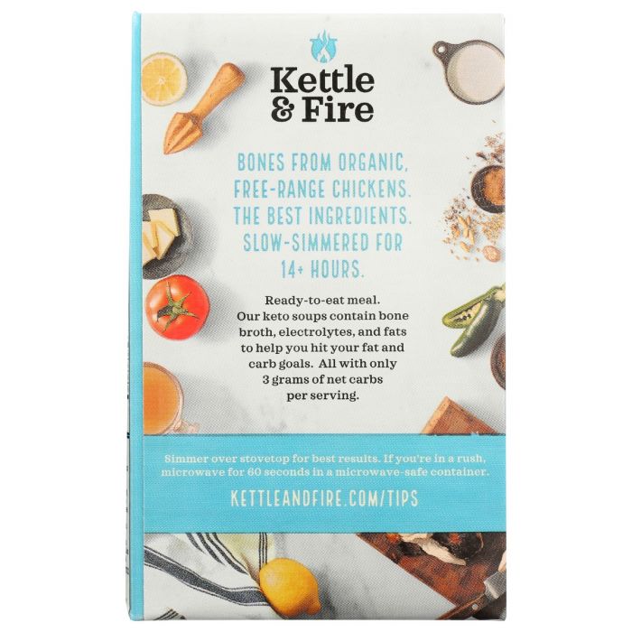 Back of the Box Photo of Kettle and Fire Butter Curry Bone Broth Soup