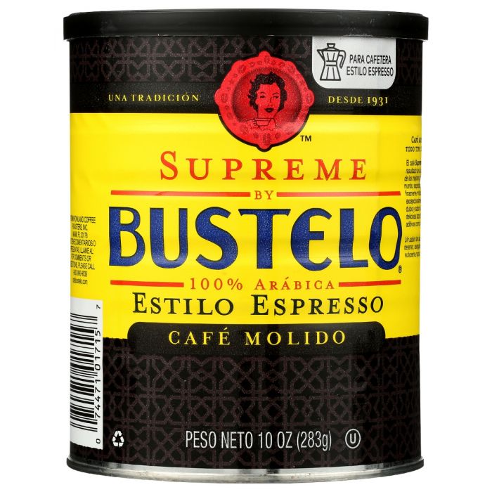 A Product Photo of Cafe Bustelo Supreme Espresso Ground Coffee in Can