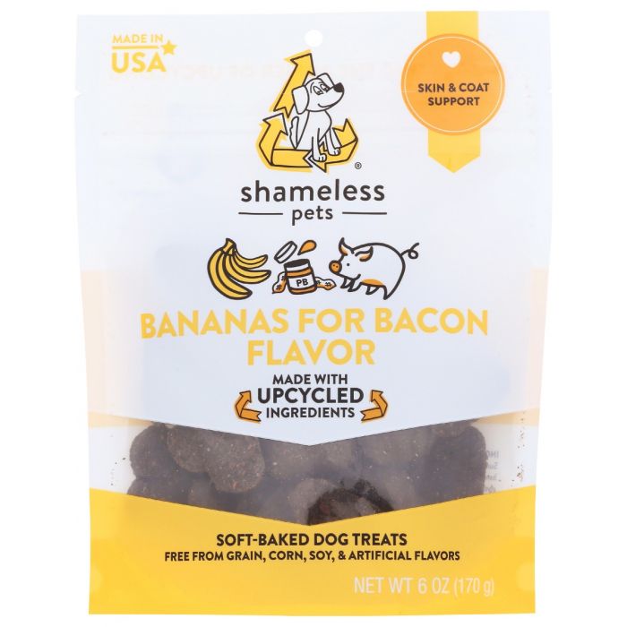 A Product Photo of Shamelss Pets Bananas for Bacon Soft Baked Dog Treats