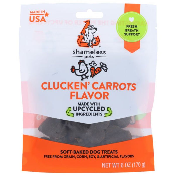 A Product Photo of Shameless Pets Clucken Carrots Flavor Soft Baked Dog Treats