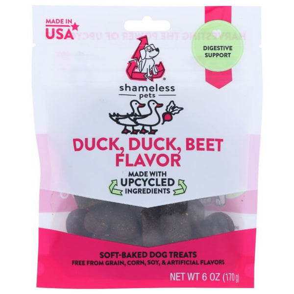A Product Photo of Shamelss Pets Duck Duck Beet Soft Baked Dog Treats