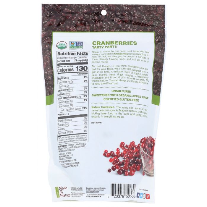 Organic Dried Cranberries (13 oz)
