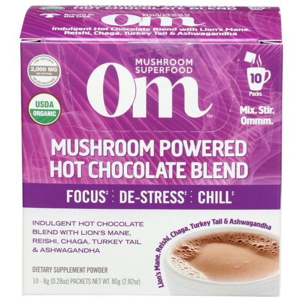 A Product Photo of OM Mushroom Mushroom Powdered Hot Chocolate Blend