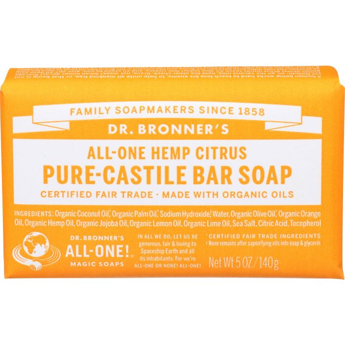 Product photo of Dr. Bronner Citrus Pure Castile Bar Soap