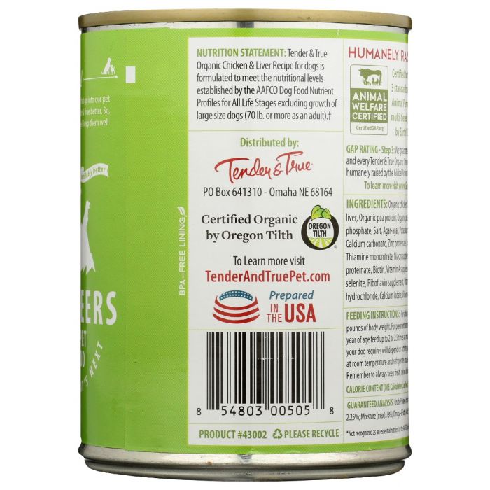 Organic Chicken and Liver Canned Dog Food (12.5 oz)