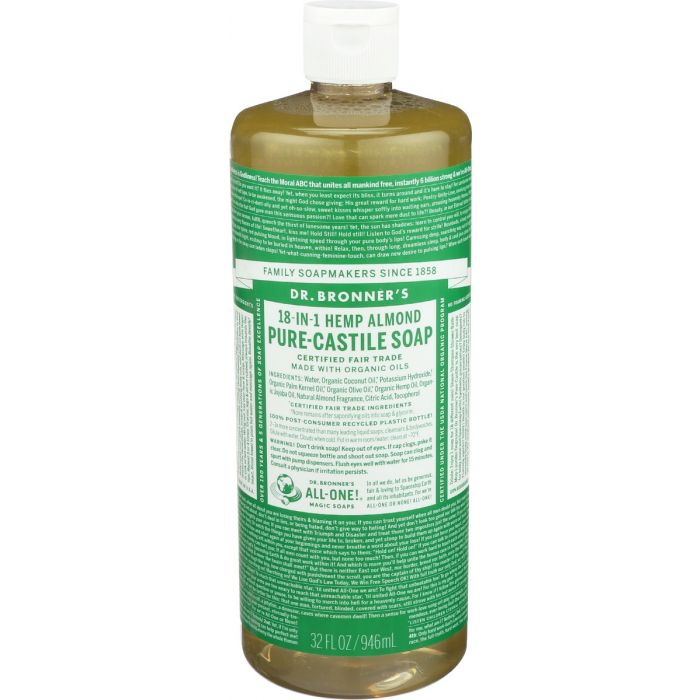 Product photo of Dr. Bronner Peppermint Almond Pure Castile Liquid Soap