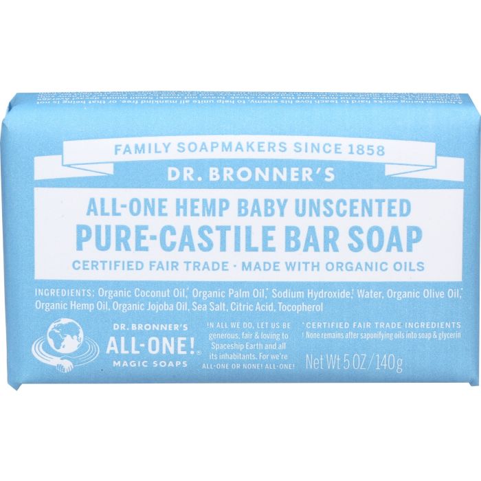 Product photo of Dr. Bronner Baby Unscented Pure Castile Bar Soap